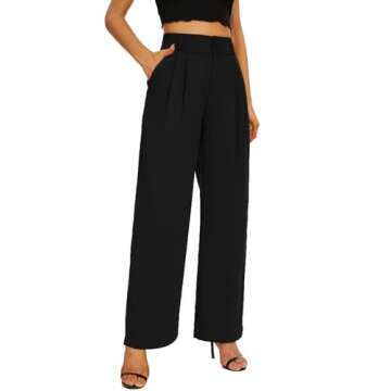 KICZOY Women High Waist Wide Leg Trousers for Classy Styles