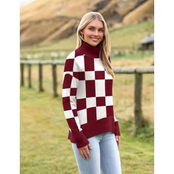 Zeagoo Women's Turtleneck Sweater 2024 Fall Winter Chunky Knitted Pullover High Low Hem Trendy Basic Jumper Top