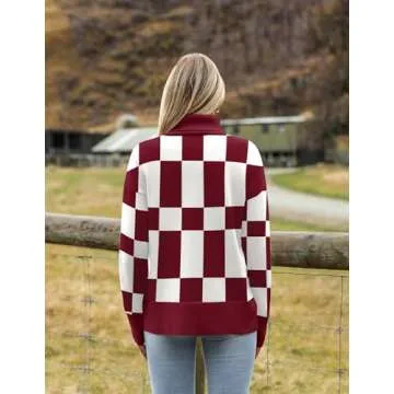 Zeagoo Women's Turtleneck Sweater 2024 Fall Winter Chunky Knitted Pullover High Low Hem Trendy Basic Jumper Top