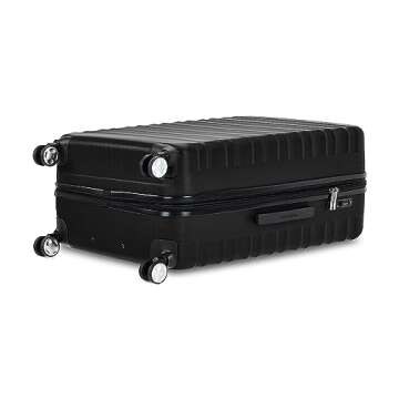 Amazon Basics 2 Piece Hardside Spinner Suitcase Luggage with Wheels, 20-Inch, 28-Inch, Black