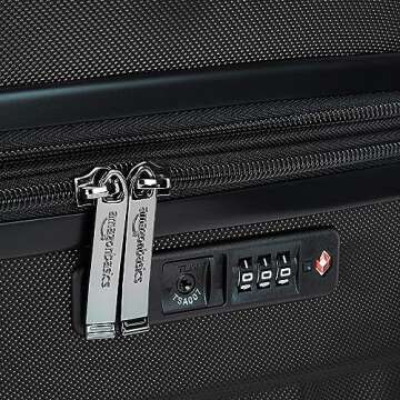 Amazon Basics 2 Piece Hardside Spinner Suitcase Luggage with Wheels, 20-Inch, 28-Inch, Black