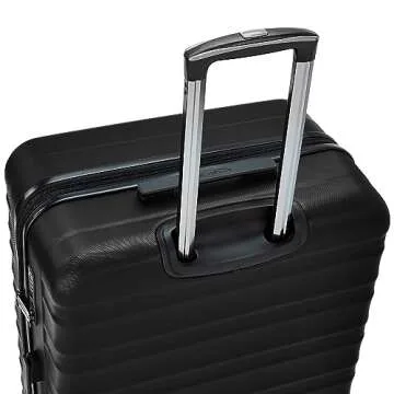 Amazon Basics 2 Piece Hardside Spinner Suitcase Luggage with Wheels, 20-Inch, 28-Inch, Black