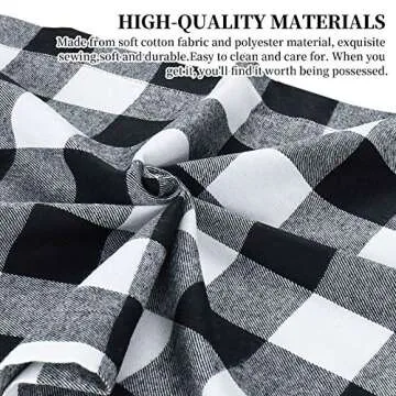 Senneny Buffalo Check Table Runner Cotton Black and White Plaid Classic Stylish Design for Family Dinner Christmas Holiday Birthday Party Table Home Decoration (White and Black, 14 x 72 Inch)