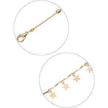 BBTO 4 Pieces Layered Pendant Choker Necklace Gold Layering Chain Choker for Women Girls (Style A)