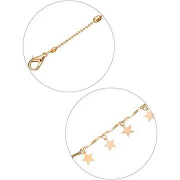 BBTO 4 Pieces Layered Pendant Choker Necklace Gold Layering Chain Choker for Women Girls (Style A)