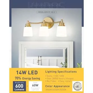 Kudos 21" Gold Vanity Light - Modern LED Fixture