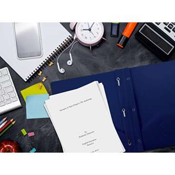 Better Office Products Poly 2 Pocket Folders with Prongs, Heavyweight, 6 Pieces, Assorted Primary Colors, Letter Size