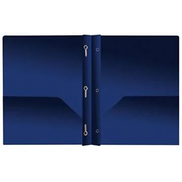 Better Office Products Poly 2 Pocket Folders with Prongs, Heavyweight, 6 Pieces, Assorted Primary Colors, Letter Size