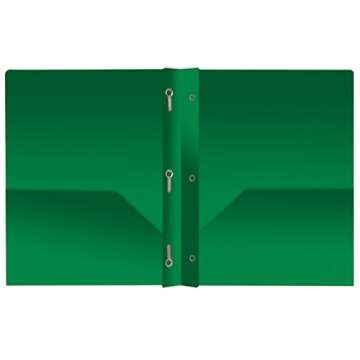 Better Office Products Poly 2 Pocket Folders with Prongs, Heavyweight, 6 Pieces, Assorted Primary Colors, Letter Size