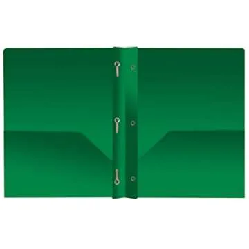 Better Office Products Poly 2 Pocket Folders with Prongs, Heavyweight, 6 Pieces, Assorted Primary Colors, Letter Size