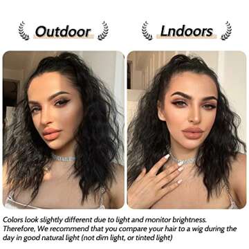 StrRid Wavy Ponytail Extension Claw Clip for Black Women 18" Synthetic Curly Clips in Pony Tails Hair Extensions Wigs Fluffy Heat Resistant Hairpieces for Wedding Party Daily Use 6 Oz Natural Black