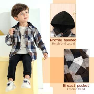 Hooded Plaid Shirt for Boys - Warm Winter Style