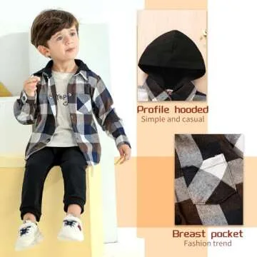 Hooded Plaid Shirt for Boys - Warm Winter Style