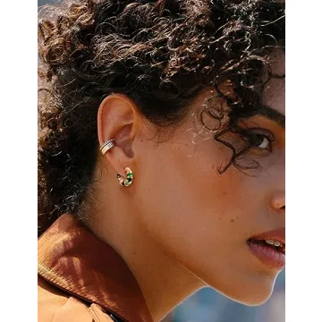 Gold Enamel Hoop Earrings for Stylish Women