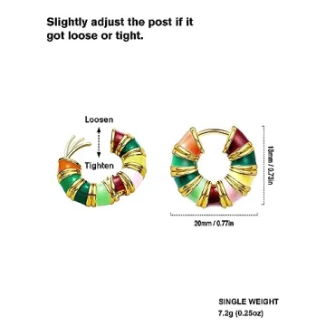 Gold Enamel Hoop Earrings for Stylish Women