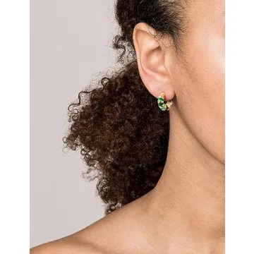 Gold Enamel Hoop Earrings for Stylish Women