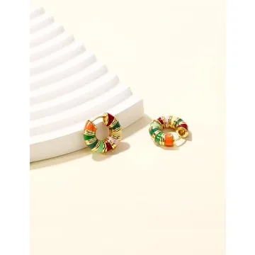 Gold Enamel Hoop Earrings for Stylish Women