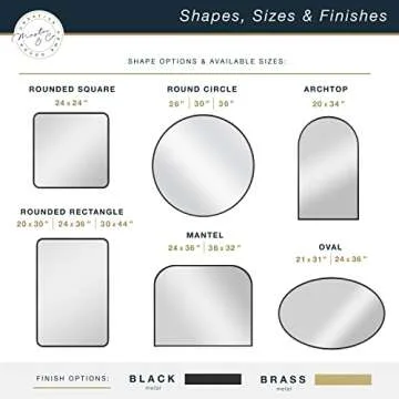 MCS Modern Metal Round Wall Mirror 30 Inch Brass Decor