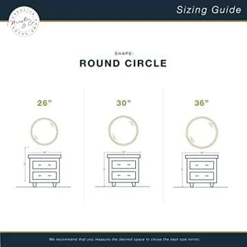 MCS Modern Metal Round Wall Mirror 30 Inch Brass Decor