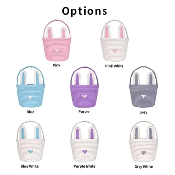 CubesLand Bunny Easter Basket for Kids, 9.8" Durable