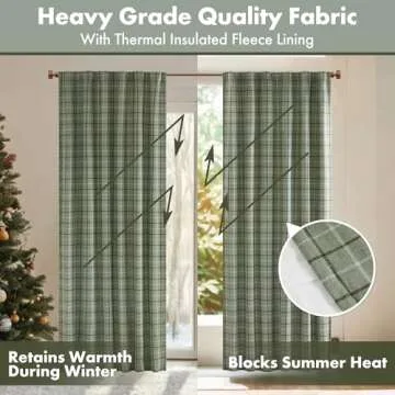 Madison Park Anaheim Plaid Curtain - Cozy & Thermal Insulated