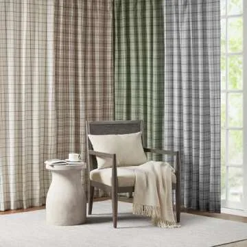 Madison Park Anaheim Plaid Curtain - Cozy & Thermal Insulated