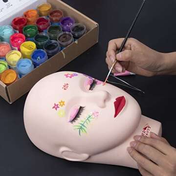 BHD BEAUTY Eyelash Practice Training Head for Makeup Cosmetology Beige Flat Soft PVC Material Head with Mount Hole