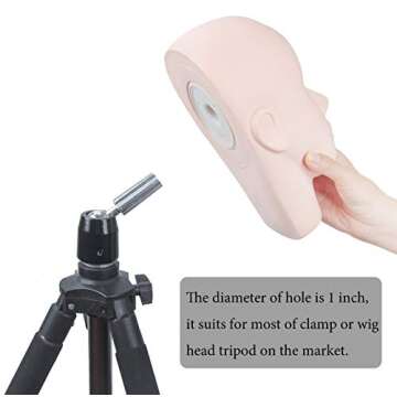 BHD BEAUTY Eyelash Practice Training Head for Makeup Cosmetology Beige Flat Soft PVC Material Head with Mount Hole