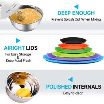 WEPSEN 27PCS Mixing Bowls Set - Kitchen Utensils Included