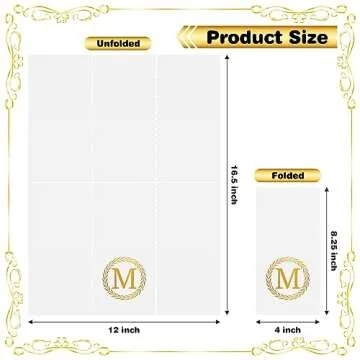 100 Gold Monogram Disposable Napkins - Letter M Hand Towels Decorative, Dinner Napkins for Guest, Mo...
