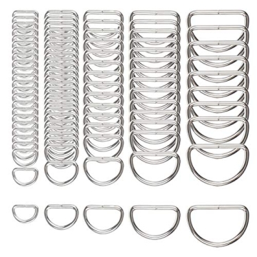 Gwybkq D Rings for Sewing, Metal D Ring - Set of 90