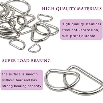 Gwybkq D Rings for Sewing - 90 Assorted Sizes Available