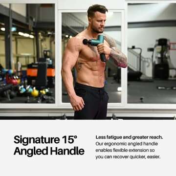 Ekrin Athletics B37 Massage Gun - Deep Tissue Massage with High-Powered Brushless Motor - Ergonomic Back Massager for Pain Relief - 5 Speeds, 4 Attachments - Ultra Quiet Hand-Held Massager