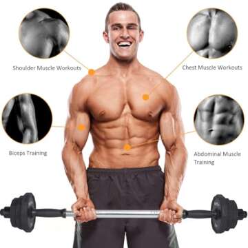 wolfyok Dumbbells Set, Adjustable Weights Dumbbell 44LBS Solid with Steel Dumbbells Pair for Adults Home Fitness Equipment Gym Workout Strength Training with Connecting Rod Used as Barbell