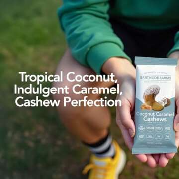 Earthside Farms Cashews, A Keto Friendly, Low Carb, Low Sugar Snack, Individual Packs of Sweet and Crunchy Nut Coated in a Sweet Candy (1 Ounce, 6 Pack)