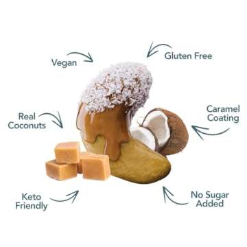 Earthside Farms Cashews, A Keto Friendly, Low Carb, Low Sugar Snack, Individual Packs of Sweet and Crunchy Nut Coated in a Sweet Candy (1 Ounce, 6 Pack)