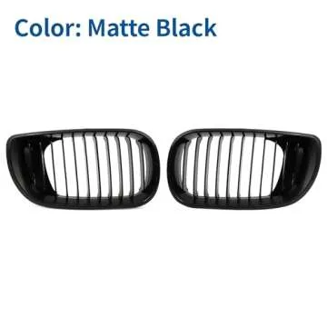 uxcell No.51137042961/51137042962 Front Upper Hood Bumper Grille Grill for BMW 335i 2010-2013 Front Upper Bumper Kidney Grille Grill Signal Slat Matte Black Pair