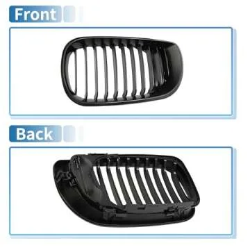 uxcell No.51137042961/51137042962 Front Upper Hood Bumper Grille Grill for BMW 335i 2010-2013 Front Upper Bumper Kidney Grille Grill Signal Slat Matte Black Pair