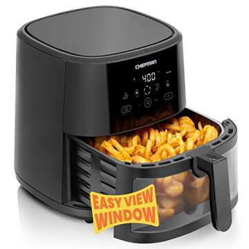 Chefman TurboTouch Easy View Air Fryer, The Most Convenient And Healthy Way To Cook Oil-Fr...