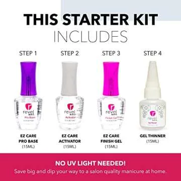 Revel Nail Starter Dip Powder Kit - 4 Colors Included