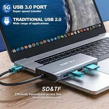 Falwedi 12 in 1 USB C Docking Station with Triple Monitor Support