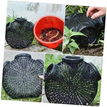 Gogogmee Yellow EEL and Shrimp Cage Crab Bait Cage Lobster Fishing Traps Cast Cage Plastic Crawfish Fishing Nets for Saltwater Fishing Lures for Bass Crab for Blue Crabs Lobster