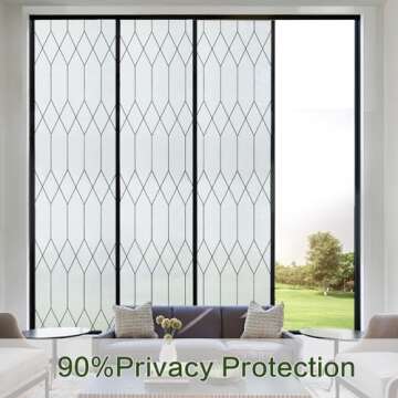 Windimiley Window Privacy Film Stained Glass Frosted Glass Window Clings Moroccan Lattice Decorative...