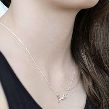 Hidepoo Sydney Necklace - 18K Gold Plated Name Necklace Sydney for Women Jewelry