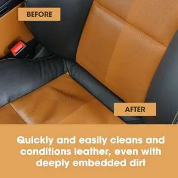 Furniture Clinic Large Leather Care Kit | Leather Cleaner + Protection Cream for Furniture | Two 17oz Bottles + 1 Sponge & 1 Cloth | Condition and Restore Couches, Car Seats, Jackets, & Boots