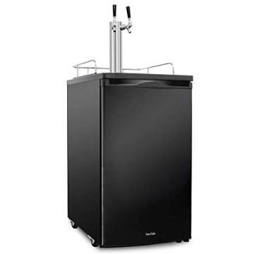 Ivation Full Size Kegerator: Dual Tap Draft Beer Dispenser with CO2 Cylinder