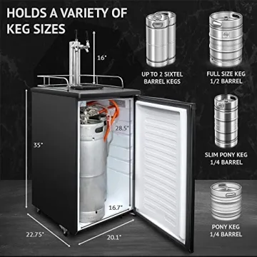 Ivation Full Size Kegerator | Dual Tap Beverage Cooler