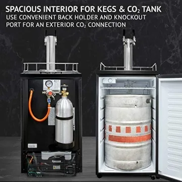 Ivation Full Size Kegerator | Dual Tap Beverage Cooler