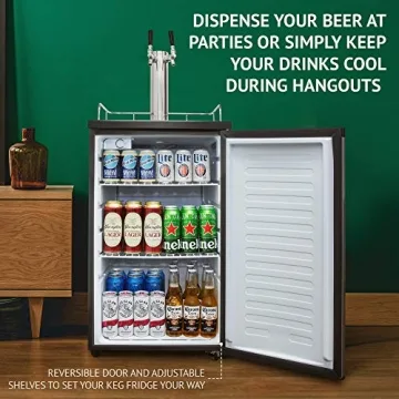 Ivation Full Size Kegerator | Dual Tap Beverage Cooler