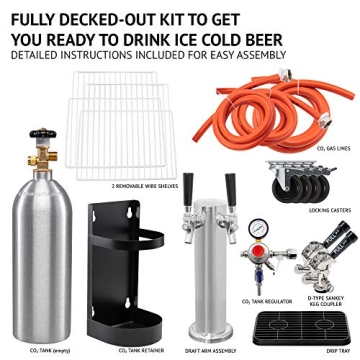 Ivation Full Size Kegerator | Dual Tap Beverage Cooler